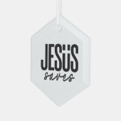 JESUS REDT GLAS ORNAMENT (Voorkant links)