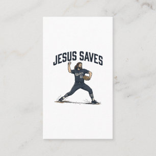 Jesus redt honkbalpitcher vintage gravure shirt visitekaartje