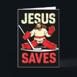 Jesus Redt IJshockey Keeper Speler Christelijke Fu Kaart<br><div class="desc">Jesus Redt IJshockey Keeper Speler Christelijke Grappige T-Shirt</div>