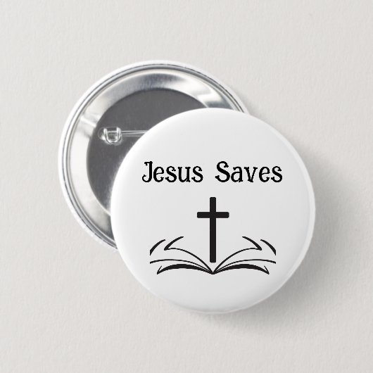 Jesus Redt Knop Ronde Button 5,7 Cm (Voorkant /achterkant)