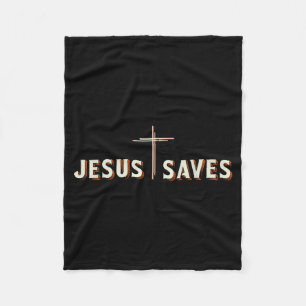 Jesus redt kruis God christelijk grafisch Fleece Deken