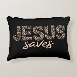 Jesus redt Leopard Accent Pillow Accent Kussen