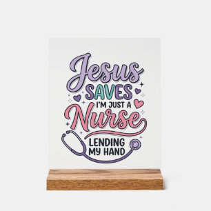 Jesus redt Nurse Faith Shirt Design_1 Acryl Bord