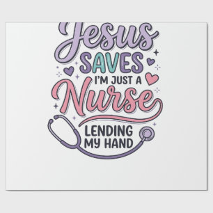 Jesus redt Nurse Faith Shirt Design_1 Cadeaupapier