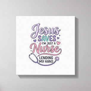 Jesus redt Nurse Faith Shirt Design_1 Canvas Afdruk