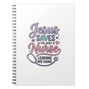 Jesus redt Nurse Faith Shirt Design_1 Notitieboek