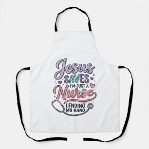 Jesus redt Nurse Faith Shirt Design_1 Schort