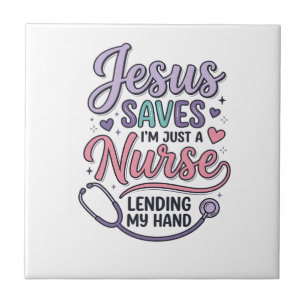 Jesus redt Nurse Faith Shirt Design_1 Tegeltje