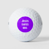 Jesus Redt Oom. Neon Paars  Golfballen (Voorkant)