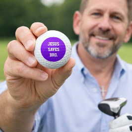Jesus Redt Oom. Neon Paars  Golfballen