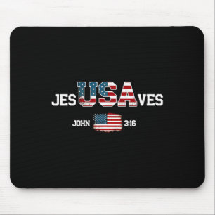 Jesus redt Usa Amerikaanse vlag Patriottisch Chris Muismat