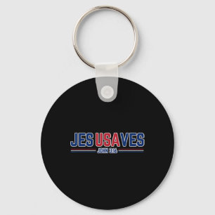 Jesus Redt Usa - Christelijk Patriottische Jezusre Sleutelhanger