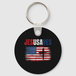 Jesus redt Usa Jesusaves Christelijk Religieus Sleutelhanger