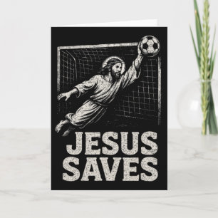 Jesus Redt - Voetbal Keeper Christelijke Inspirati Kaart