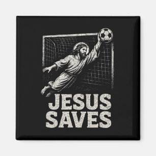 Jesus Redt - Voetbal Keeper Christelijke Inspirati Magneet