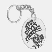 Jesus redt zondaar - Kitty Sleutelhanger (Voorkant Links)