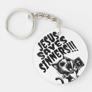Jesus redt zondaar - Kitty Sleutelhanger