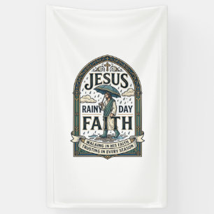 Jesus Regenachtig Geloof Jesus Regenachtige Dag Ch Spandoek