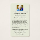 Jesus Religious Funeral Prayer Memorial Kaart (Achterkant)