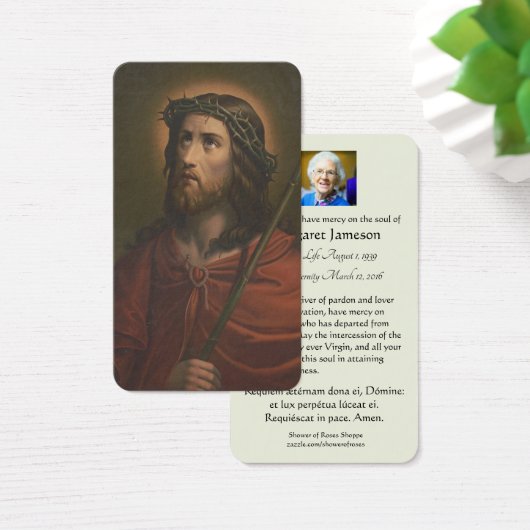 Jesus Religious Funeral Prayer Memorial Kaart (Bureau)