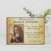 Jesus Religious St. Padre Pio Prayer katholiek Kaart (Staand voorkant)