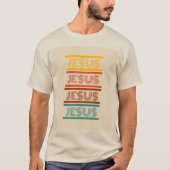 Jesus retro off wit t-shirt unisex (Voorkant)
