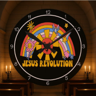Jesus Revolutie Grafisch Ronde Klok