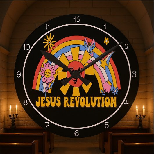 Jesus Revolutie Grafisch Ronde Klok