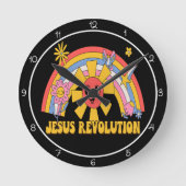 Jesus Revolutie Grafisch Ronde Klok (Voorkant)