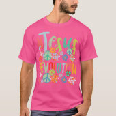 Jesus Revolution Faith Retro Groovy Flower Peace S T-shirt (Voorkant)