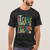 Jesus Revolution Faith Retro Groovy Flower Peace S T-shirt (Voorkant)