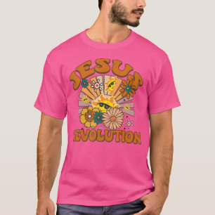 Jesus Revolution Grappig Christelijk Retro Groovy  T-shirt