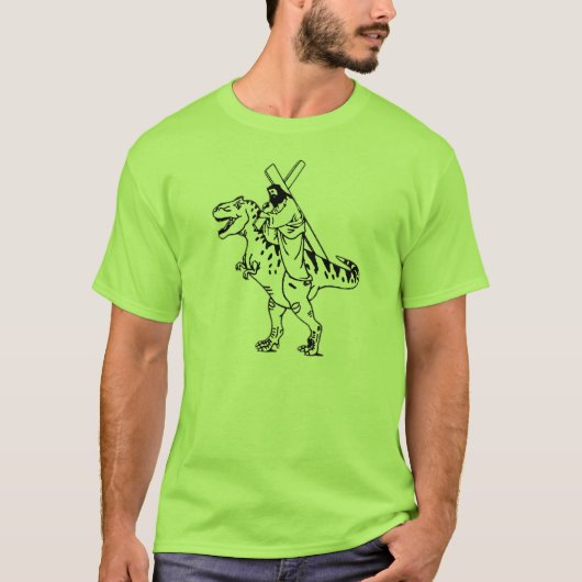 Jesus Riding A Raptor T-shirt (Voorkant)
