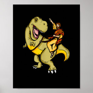 Jesus Riding a T-Rex Dinosaur Funny T-Shirt appara Poster