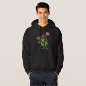 Jesus Riding A Tyrannosaurus Rex Dinosaur USA Flag Hoodie (Voorkant volledig)