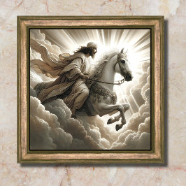 Jesus Riding a White Horse Christelijke Bijbelkuns Poster