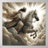 Jesus Riding a White Horse Christelijke Bijbelkuns Poster (Voorkant)