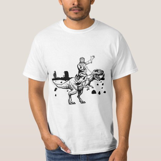 Jesus Riding Dinosaur Funny Graphic  T-shirt (Voorkant)