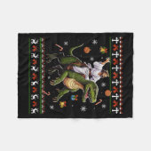 Jesus Riding Dinosaur Funny Meme Ugly Christmas Sw Fleece Deken (Voorkant (Horizontaal))