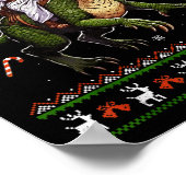 Jesus Riding Dinosaur Funny Meme Ugly Christmas Sw Poster (Hoek)