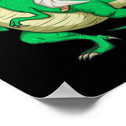 Jesus Riding Dinosaur Funny Parody Tyrannosaurus R Poster (Hoek)