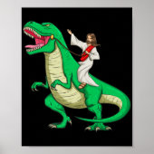 Jesus Riding Dinosaur Funny Parody Tyrannosaurus R Poster (Voorkant)