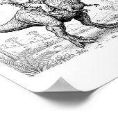 Jesus Riding Dinosaur T-rex Ufo Hunting Alien Sci- Poster (Hoek)