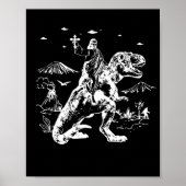 Jesus Riding Dinosaur UFO 90s Graphic Poster (Voorkant)