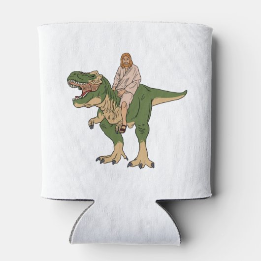 Jesus Riding T-Rex Blikjeskoeler (Achterkant)