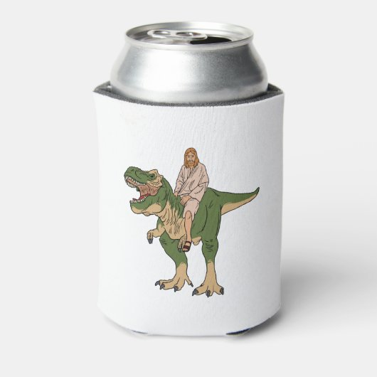 Jesus Riding T-Rex Blikjeskoeler (Blikje Achterkant)