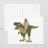 Jesus Riding T-Rex Briefkaart (Voorkant / Achterkant)