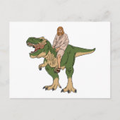 Jesus Riding T-Rex Briefkaart (Voorkant)