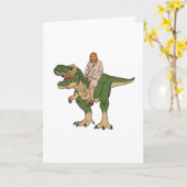 Jesus Riding T-Rex Kaart (Gele Bloem)