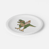 Jesus Riding T-Rex Papieren Bordje (Gekanteld)